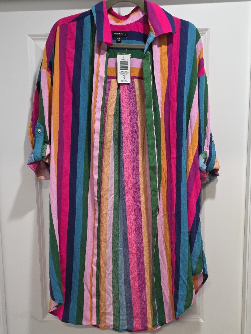 torrid Multicolor Stripe One-Piece Swimsuit And Kimono 2-Piece Set - Picture 5 of 8